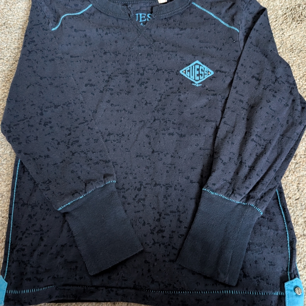 Guess Black and Blue Long Sleeve Shirt